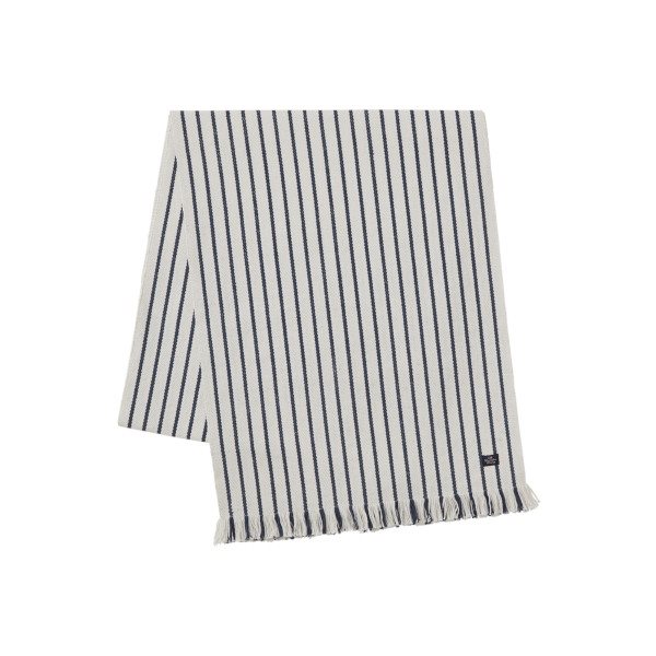 Striped Recycled Cotton Runner with Fringes Navy/White, 50x250
