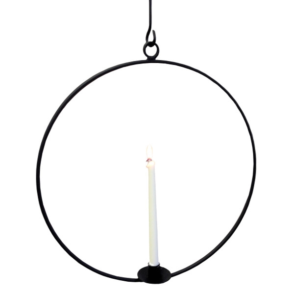 Ljusring hängande 45 cm svart inkl. två länkar
