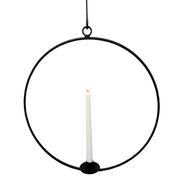 Ljusring hängande 58 cm svart inkl. 2 länkar