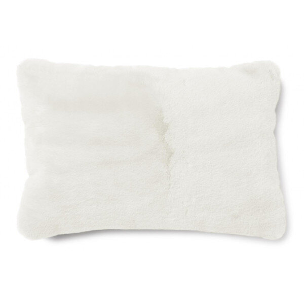 Fluffy pillow 40 x 60 cm, Faux fur rabbit, Ivory