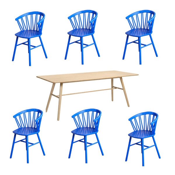 San Marco bord 204 cm och 6 Zigzag-stolar